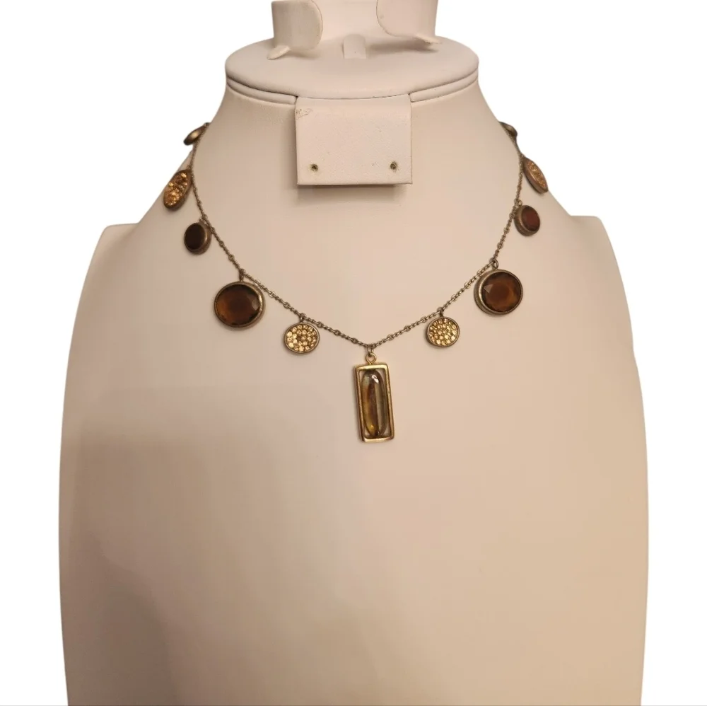 Kenneth Cole Gold and Bronze Charm Necklace